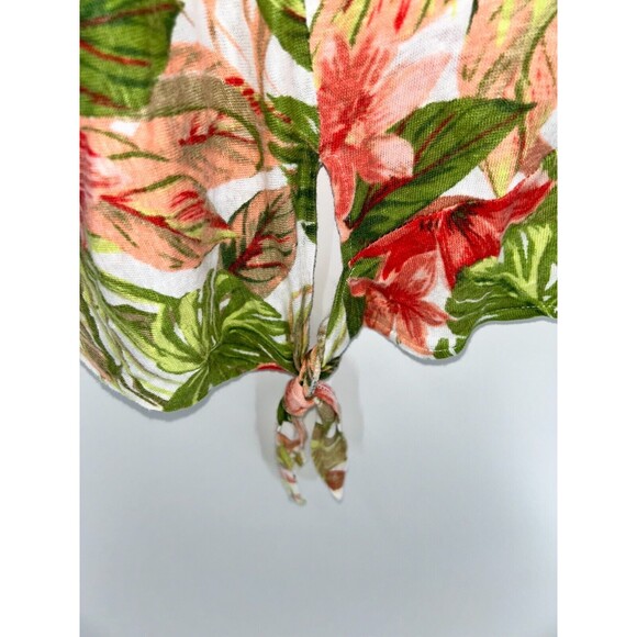 Women's J Jill Love Linen Floral Short Sleeve Top Size L - Picture 4 of 6
